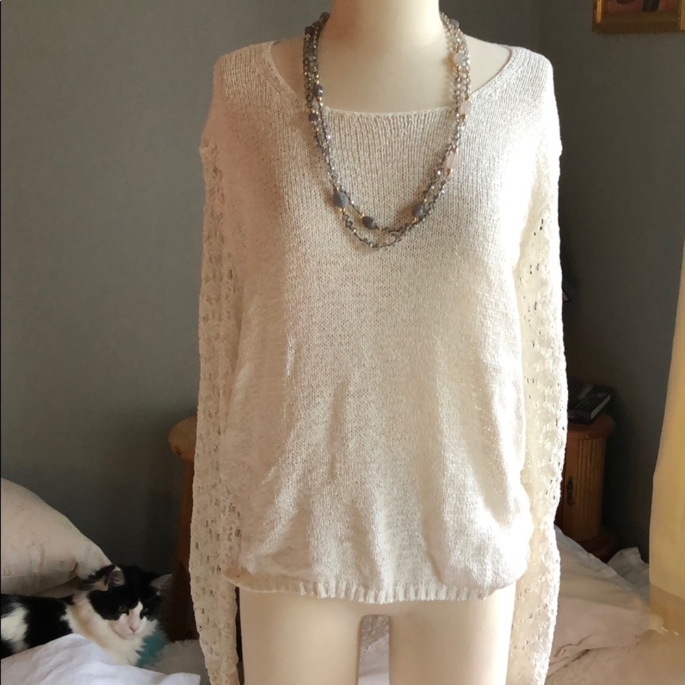 Aeropostale off-White scoop neck sweater, size M